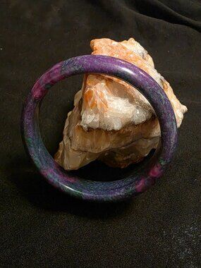 Natural Plum Blossom Jade Bangle